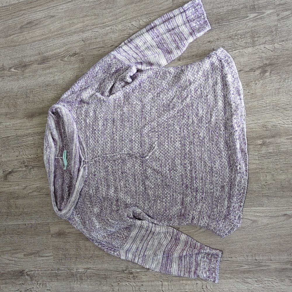 Purple and White Cowl Neck Sweater - Maurices Brand - Size L